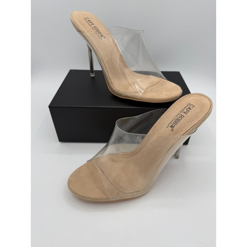 Cape Robbin Allure MWD8370 Womens US 9 Clear Transparent Peep Toe Stiletto Heel
